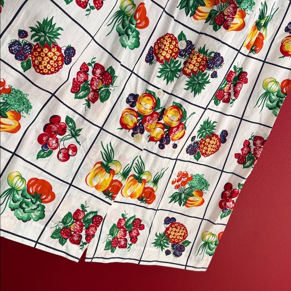 British Khaki by Robert Lighton Fruit & Veggies Cotton SAMPLE Maxi Skirt - Picture 3 of 7